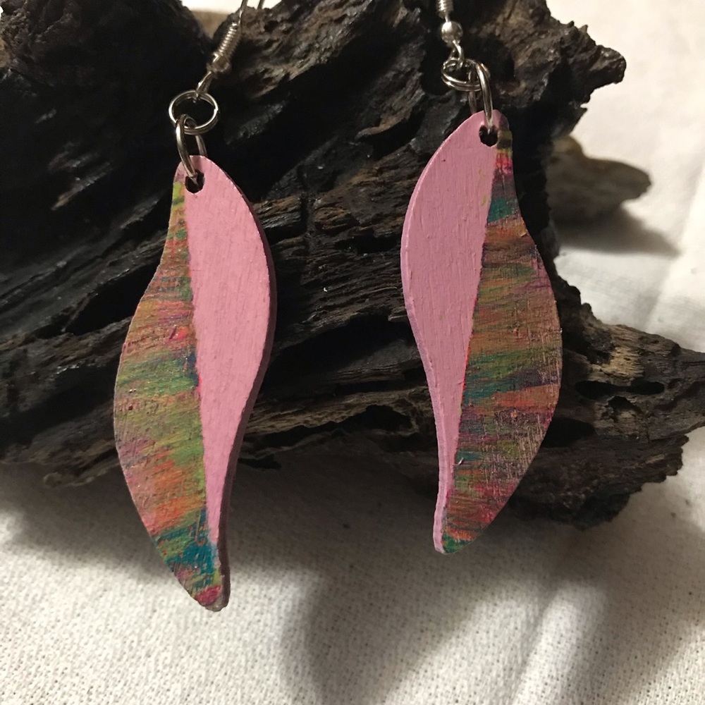 Hand Painted Abstract Earrings